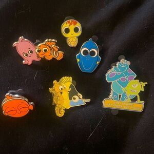 Set of 6 Pixar Disney Pins - Finding Nemo, Dory, Monsters Inc.